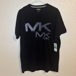 Michael Kors Mens Black T-Shirt With MK Graphic Size L